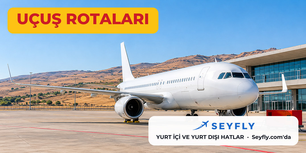 Adıyaman Havalimanı apronunda tepeler önünde bekleyen yolcu uçağı