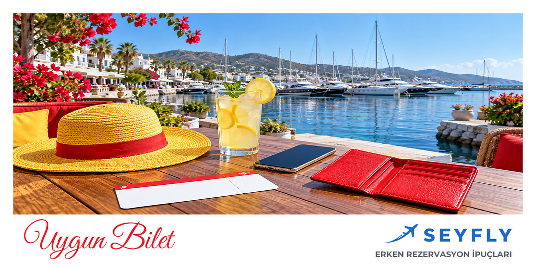Turgutreis marinası önünde boş biniş kartı ve telefon