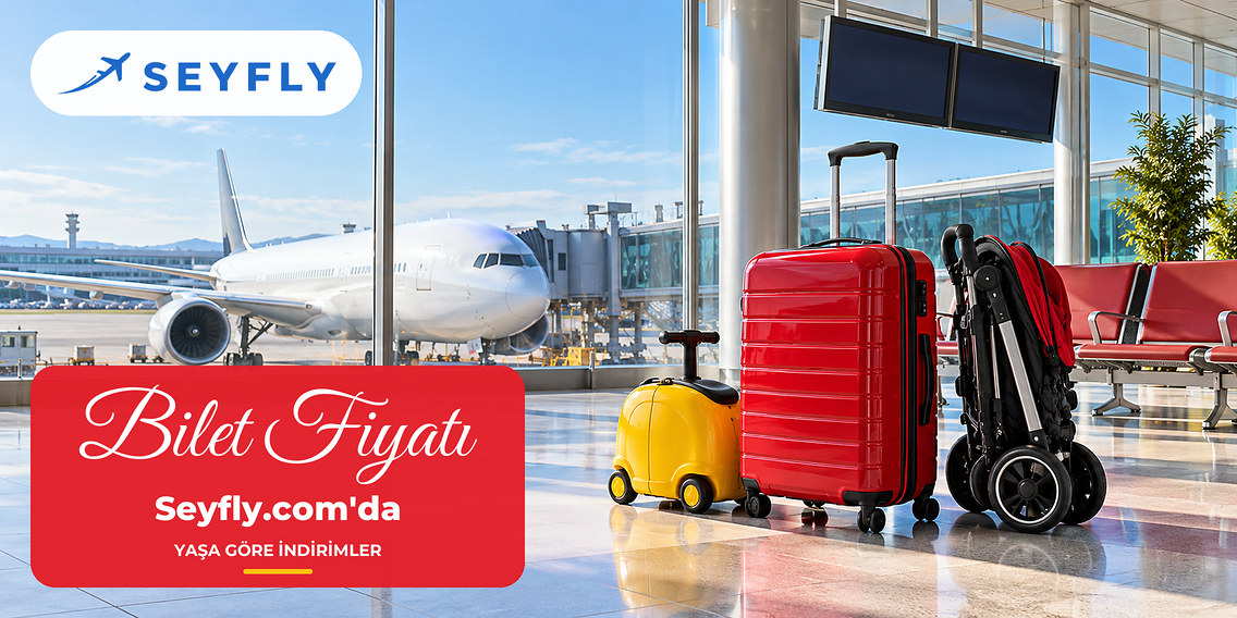 Terminalde büyük kırmızı bavul yanında sarı çocuk valizi