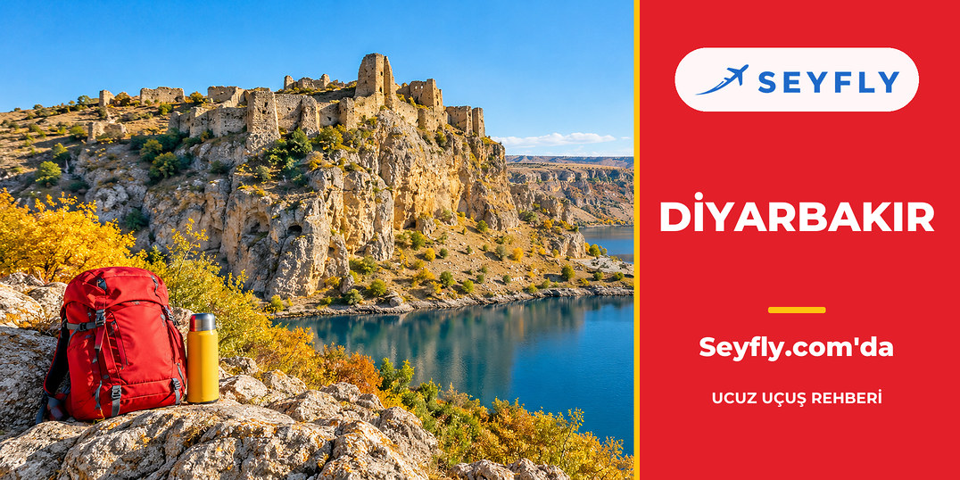 Eğil'de Dicle Baraj Gölü ve kayalıklardaki kale kalıntıları