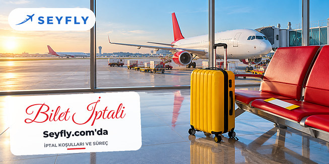 Bekleme alanında sarı bavul ve boş biniş kartı