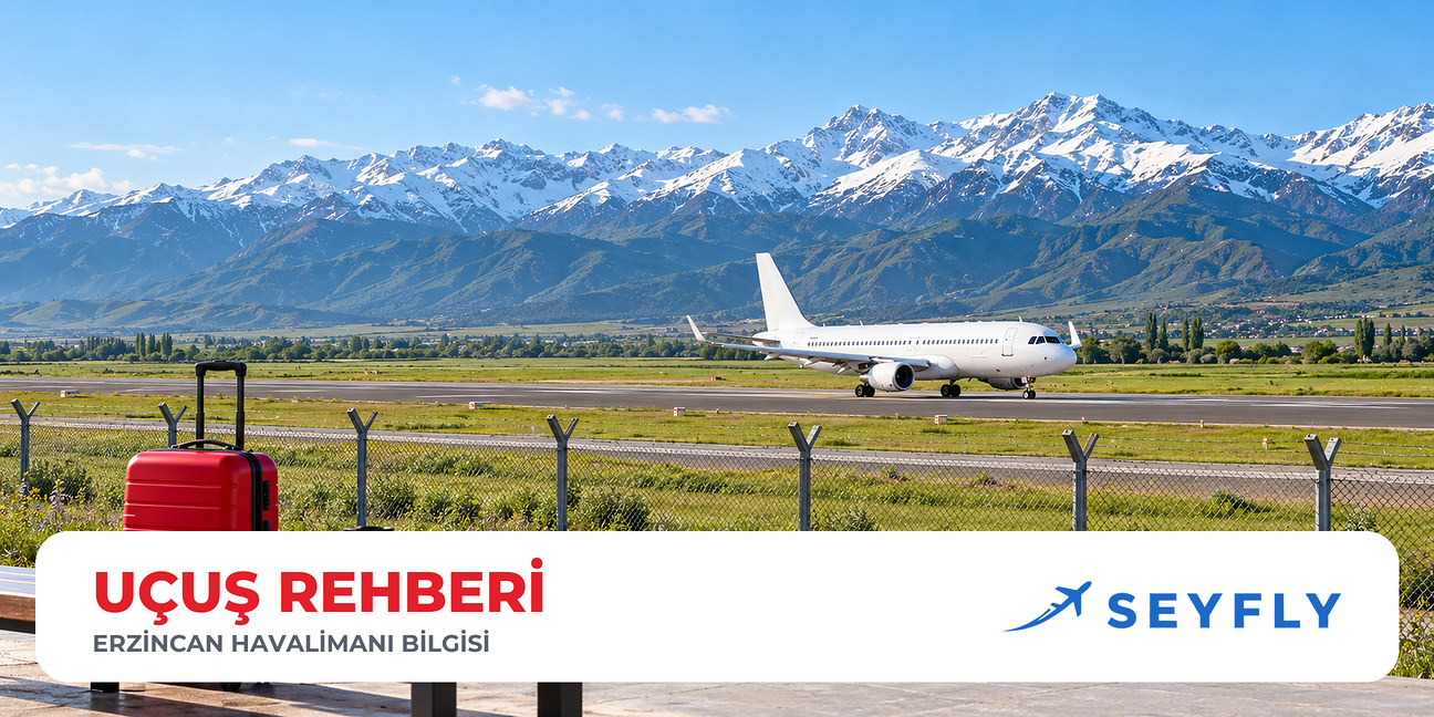 Karlı dağların eteğinde küçük havalimanı ve geniş ova