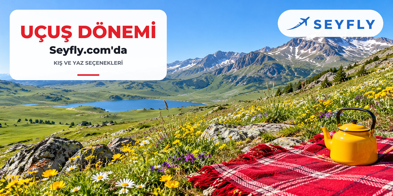 Yazın kır çiçekleriyle kaplı yeşil Erzurum yaylası