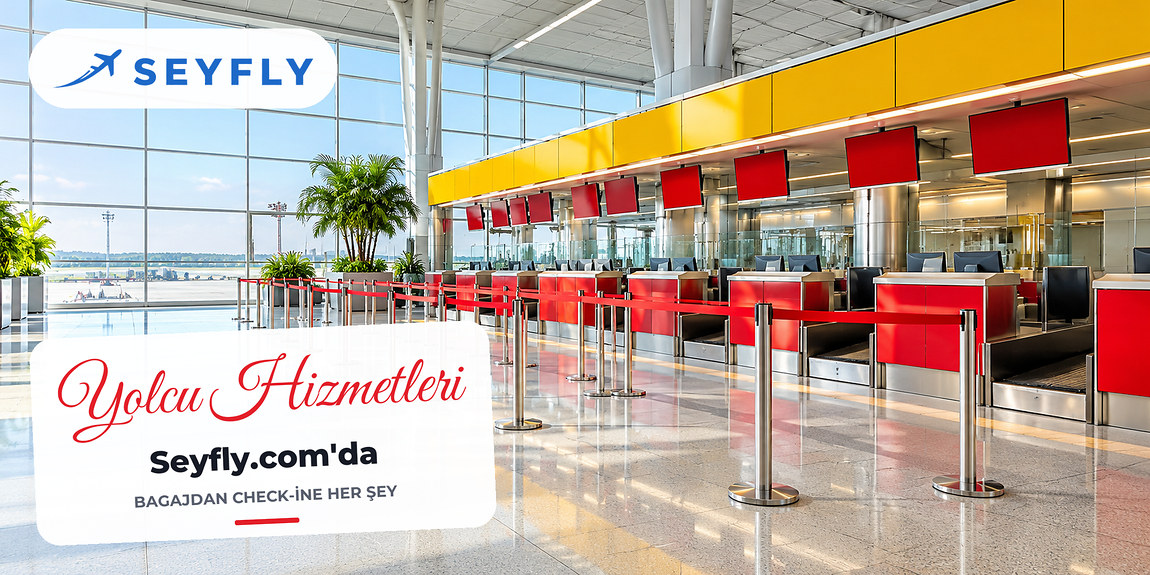 Terminalde boş check-in bankoları ve bagaj bandı