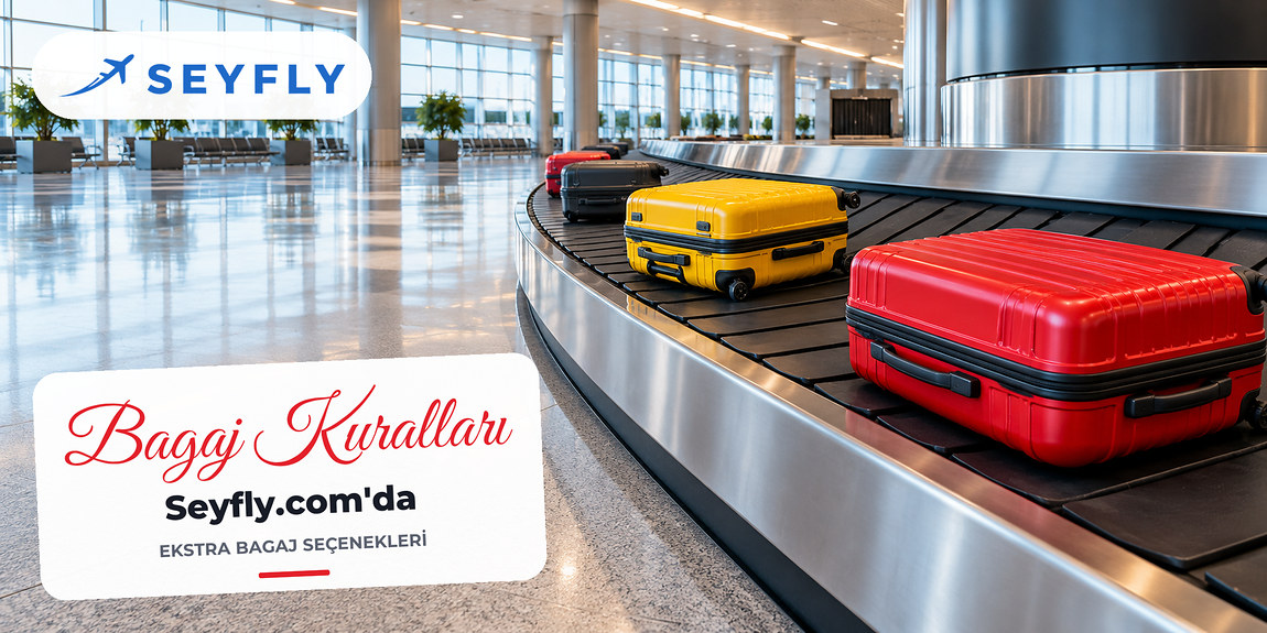 Havalimanı bagaj bandında dönen kırmızı ve sarı valizler