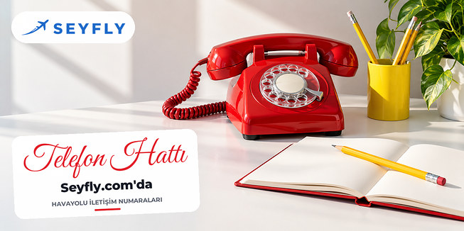 Beyaz masada kırmızı sabit telefon, defter ve sarı kalem