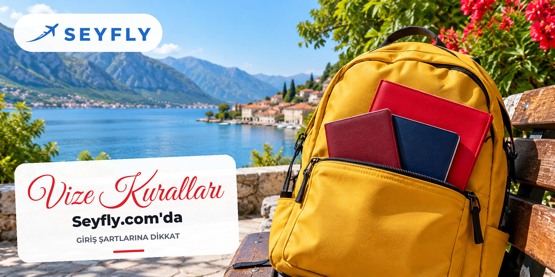 Sarı sırt çantası cebinde pasaportlar ve kırmızı dosya
