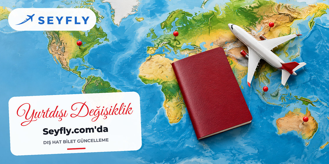 Yazısız dünya haritası üzerinde pasaport ve maket uçak