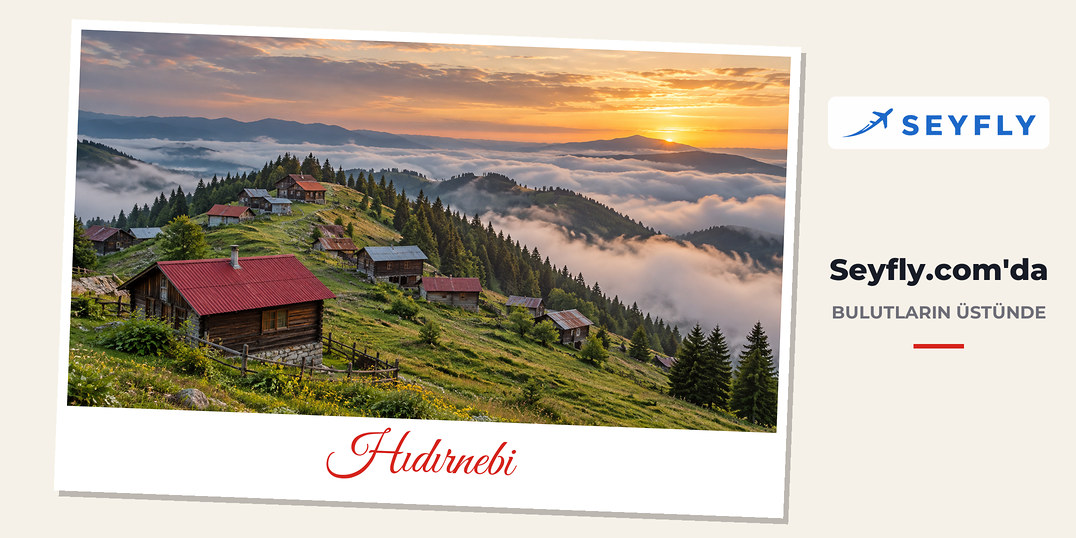 Hıdırnebi Yaylası'nda bulut denizinin üstündeki ahşap yayla evleri