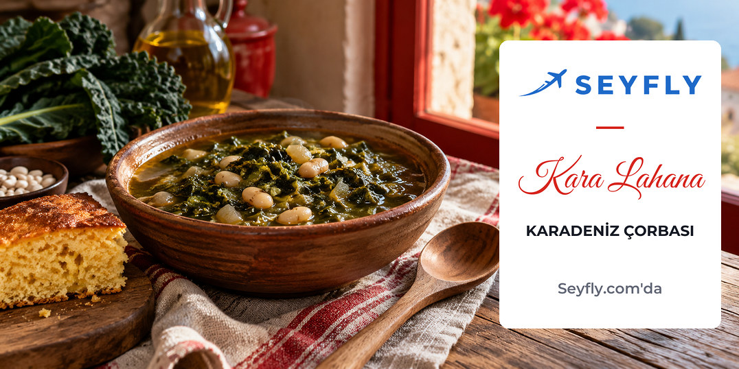 Toprak kâsede kara lahana çorbası ve yanında mısır ekmeği