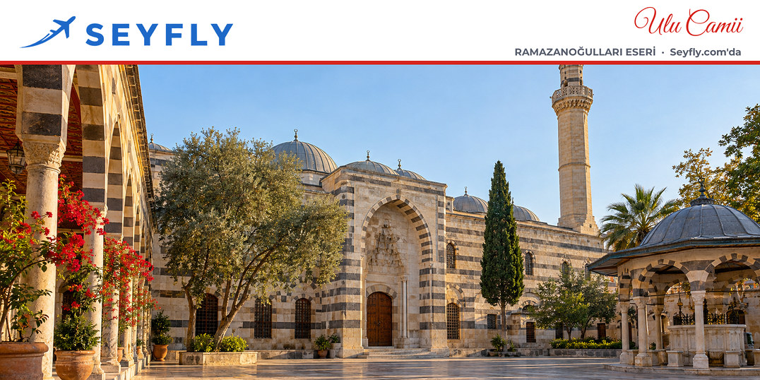 Adana Ulu Camii'nin kesme taş duvarları ve minaresi