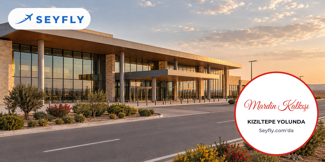 Mardin Havalimanı'nın düz ova üzerindeki terminal binası