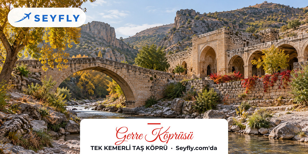 Dar bir derenin üzerinde yükselen tek kemerli Osmanlı taş köprüsü