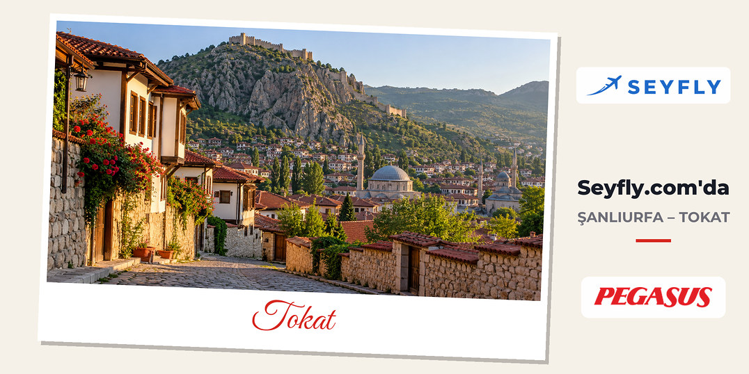 Tokat'ta kayalık tepedeki kalenin altında yayılan eski şehir
