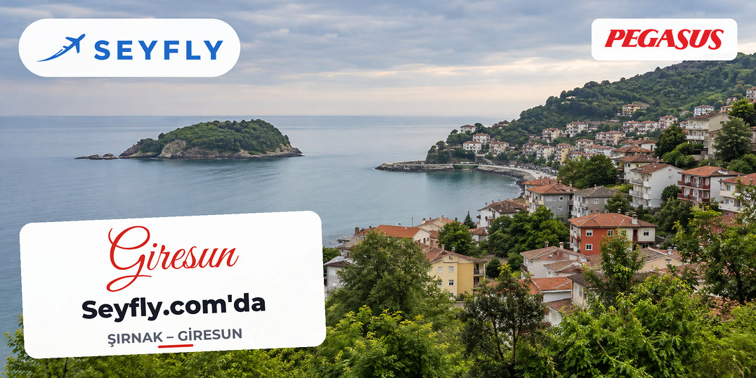 Giresun kıyısı ve açıkta ağaçlarla kaplı küçük Giresun Adası