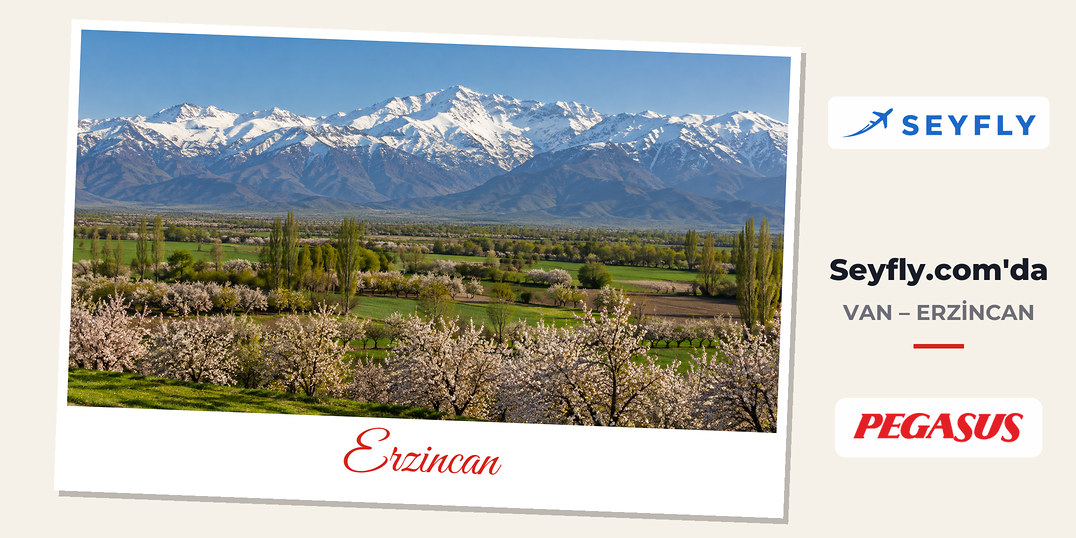 Erzincan ovası ve güneyinde yükselen karlı Munzur Dağları